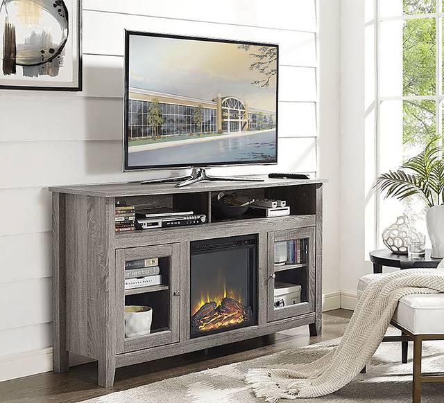 Winfield Trace Brown 58 in. Console with Electric Fireplace - Thumbnail - Image 4