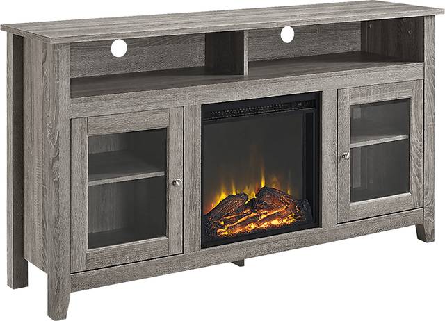 Winfield Trace Brown 58 in. Console with Electric Fireplace - Thumbnail - Image 1