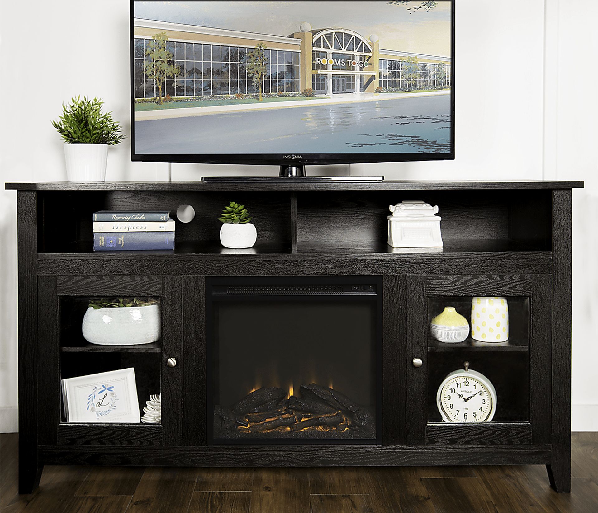 Winfield Trace Espresso 58 in. Console with Electric Fireplace - Image 4