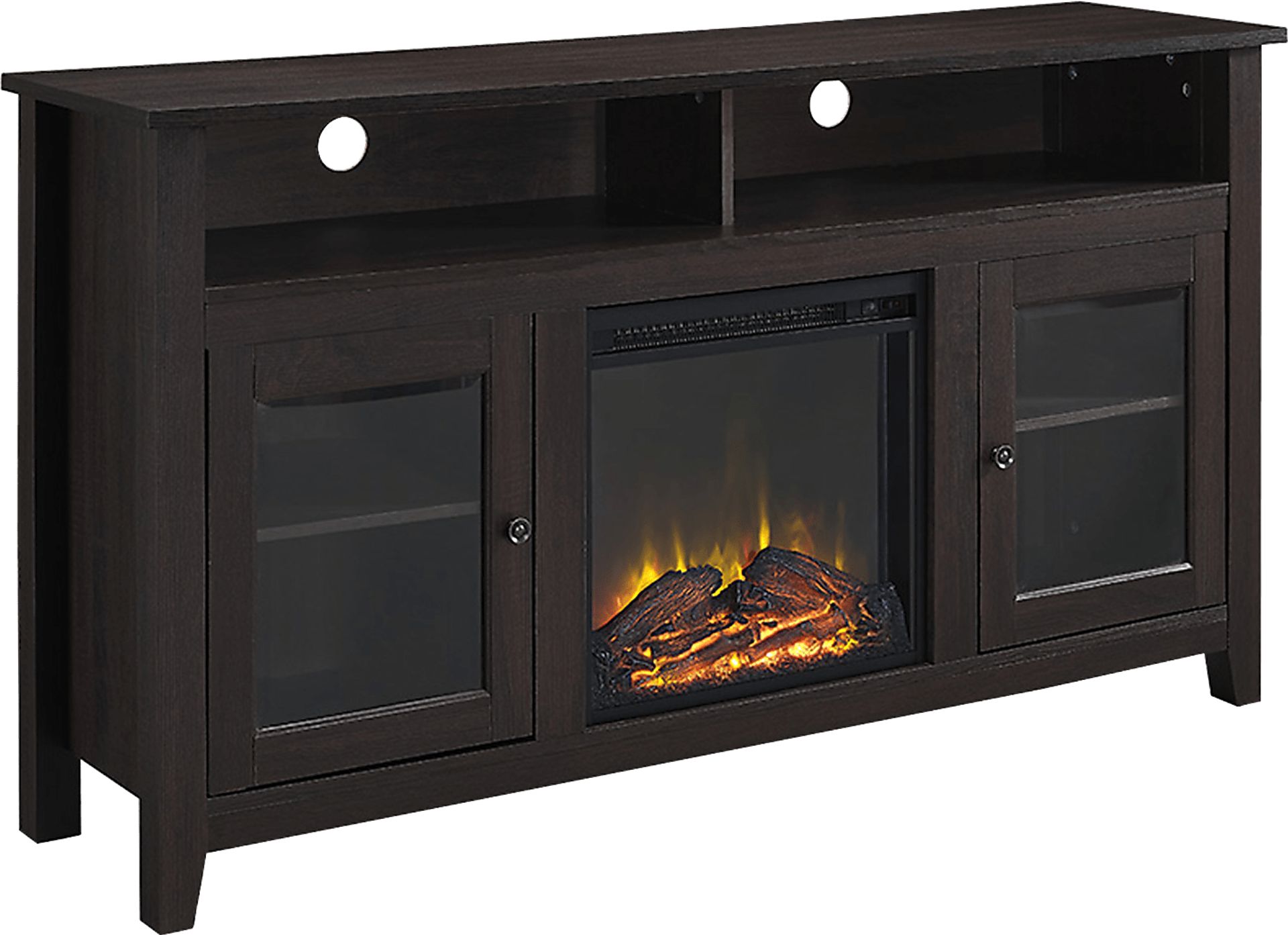 Winfield Trace Espresso 58 in. Console with Electric Fireplace - Image 1