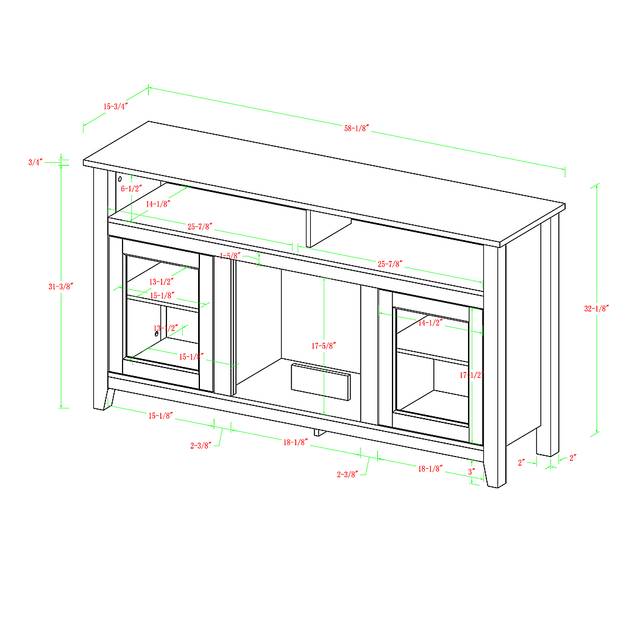 Winfield Trace Oak 58 in. Console with Electric Fireplace - Thumbnail - Image 6