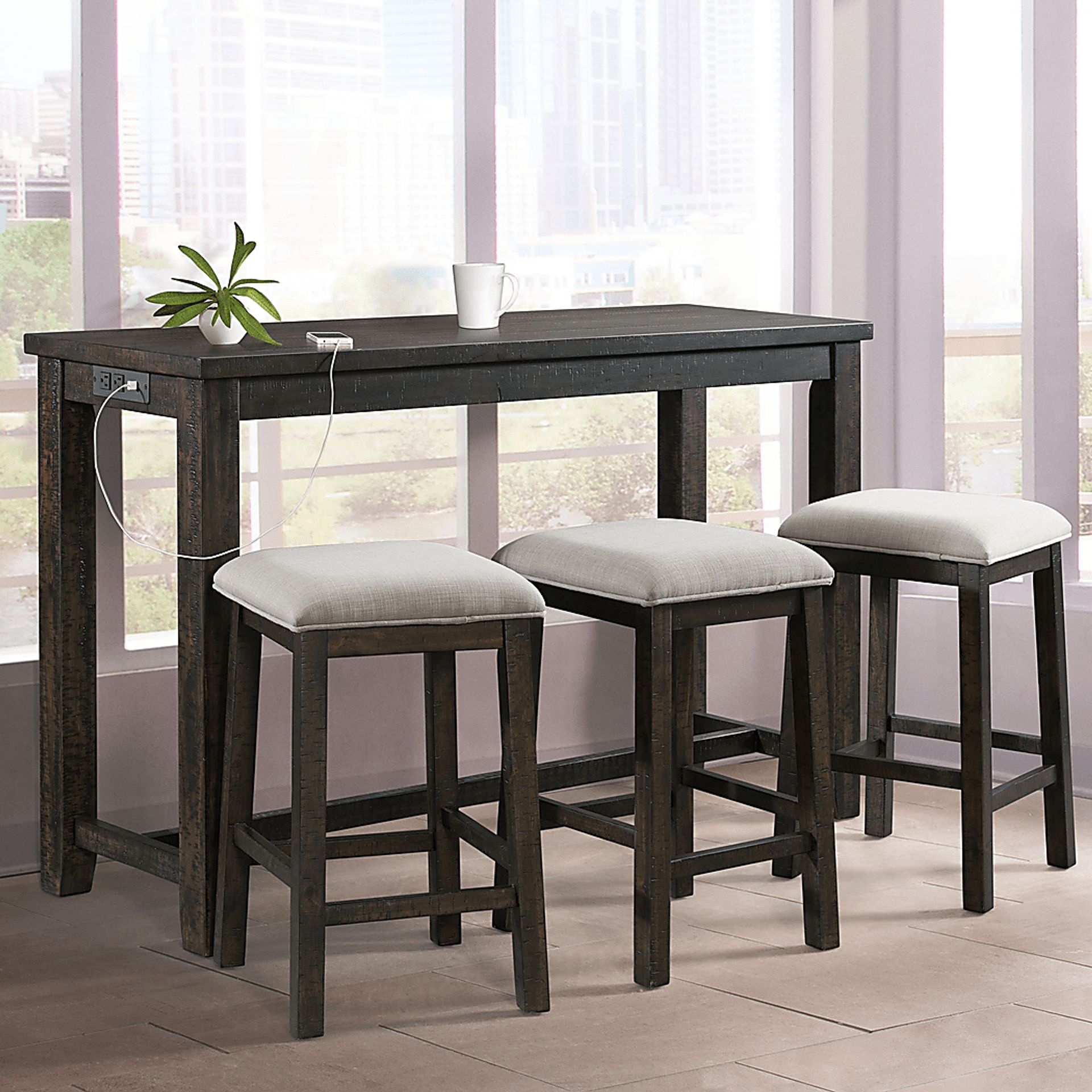 Winic Brown 4 Pc Dining Table Set - Image 16