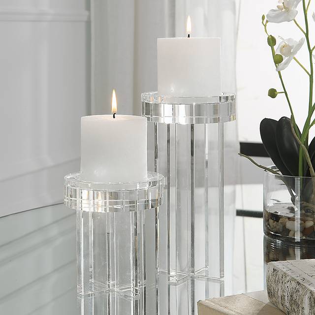 Winneconnia Clear Candle Holder, Set of 2 - Thumbnail - Image 2