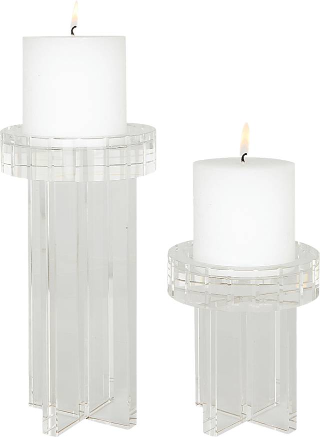 Winneconnia Clear Candle Holder, Set of 2 - Thumbnail - Image 1