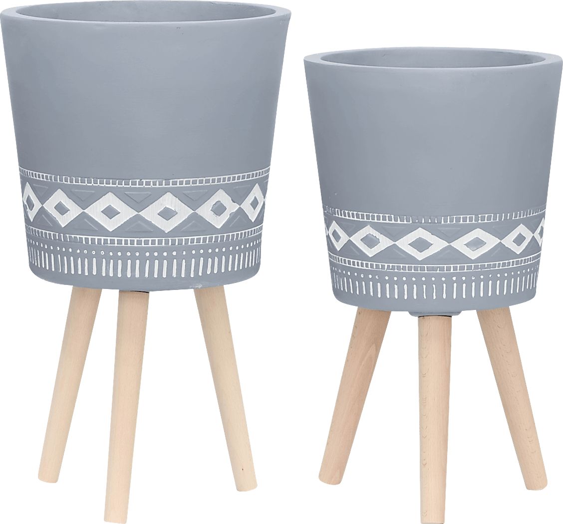 Winnekta Gray Planter, Set of 2