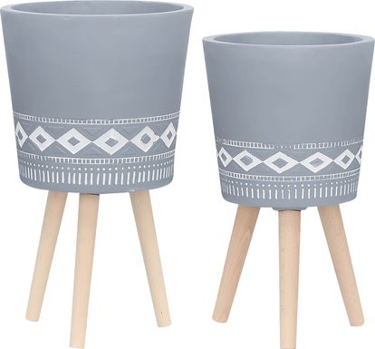 Winnekta Gray Planter, Set of 2