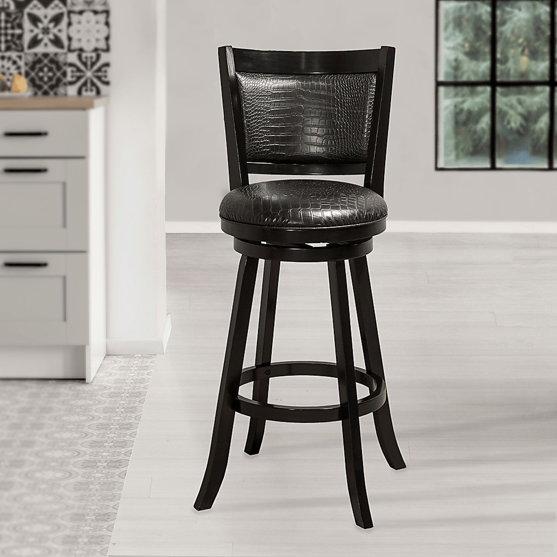 Winnesheik Black Swivel Barstool - Image 5