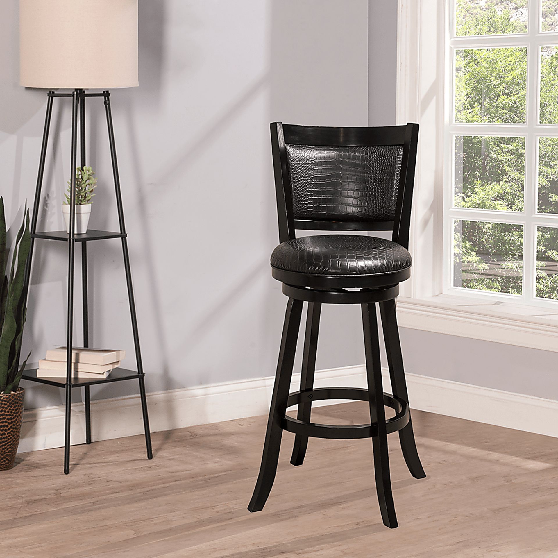 Winnesheik Black Swivel Barstool - Image 6