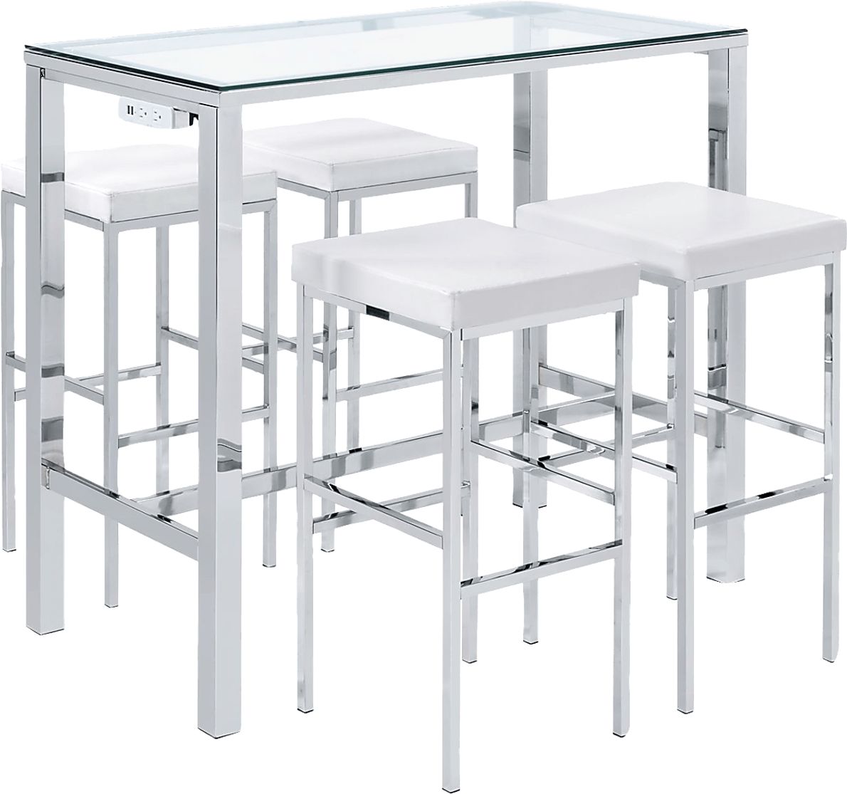 Winnona Chrome Bar Table Set