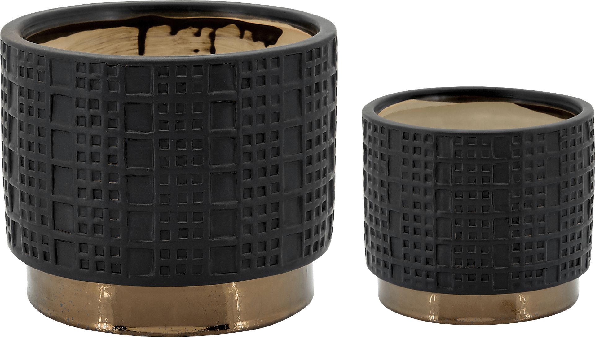 Winoca I Black Planter, Set of 2 - Image 1