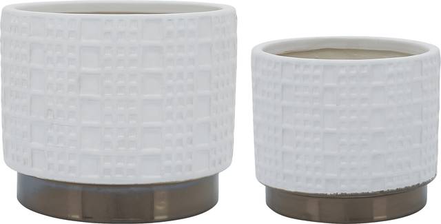 Winoca I White Planter, Set of 2 - Thumbnail - Image 1