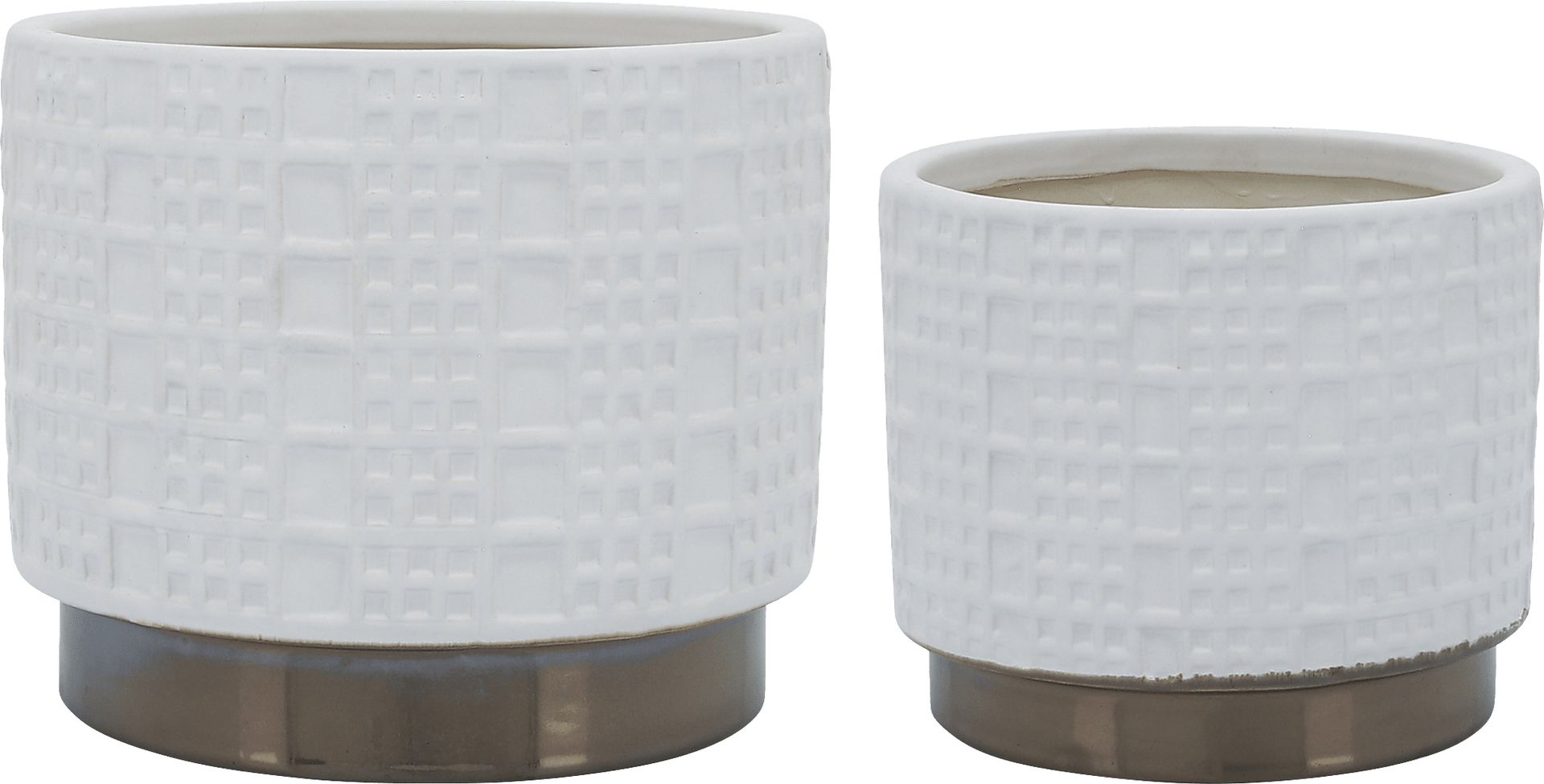 Winoca I White Planter, Set of 2 - Image 1