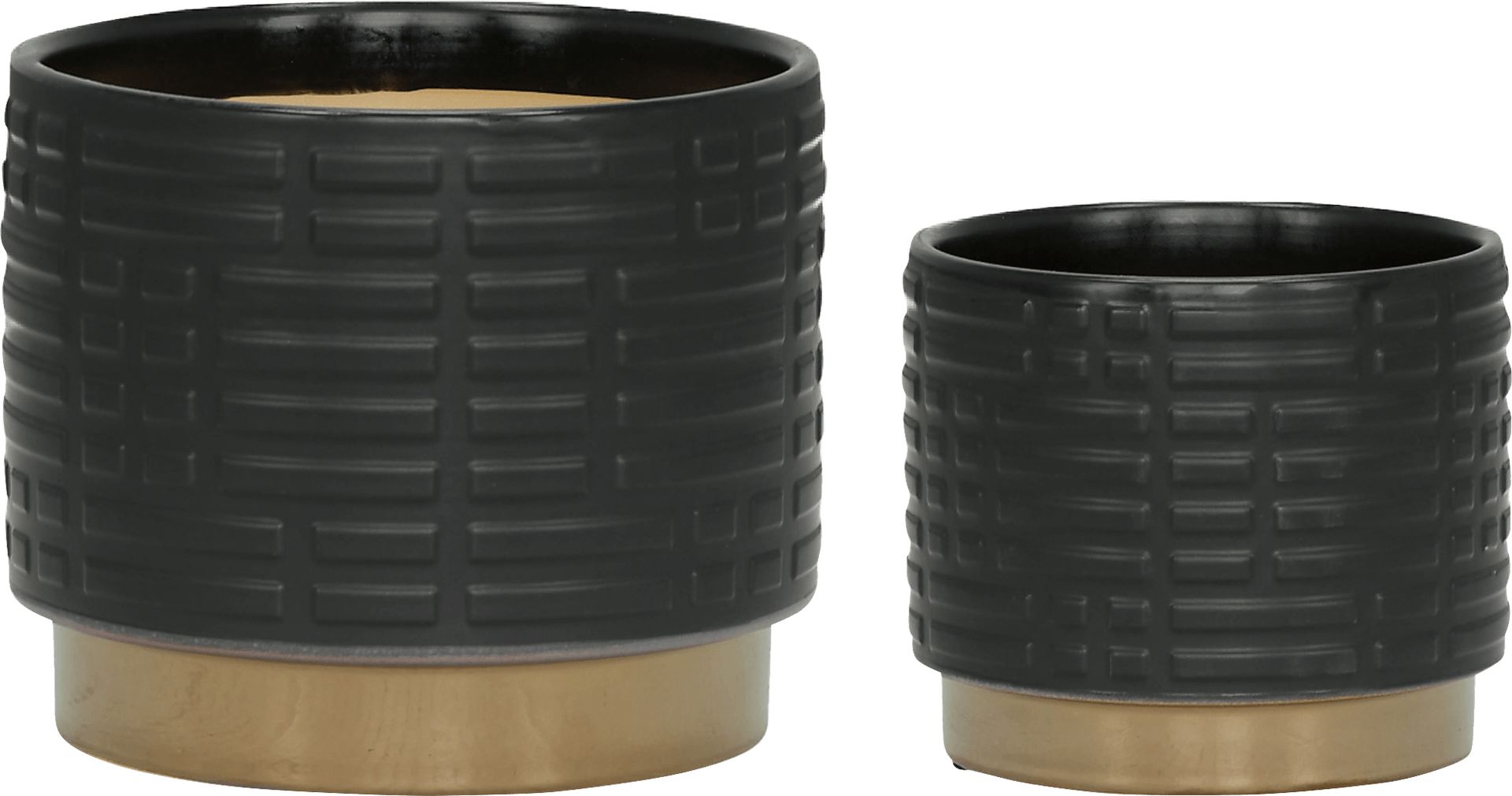 Winoca II Black Planter, Set of 2 - Image 1