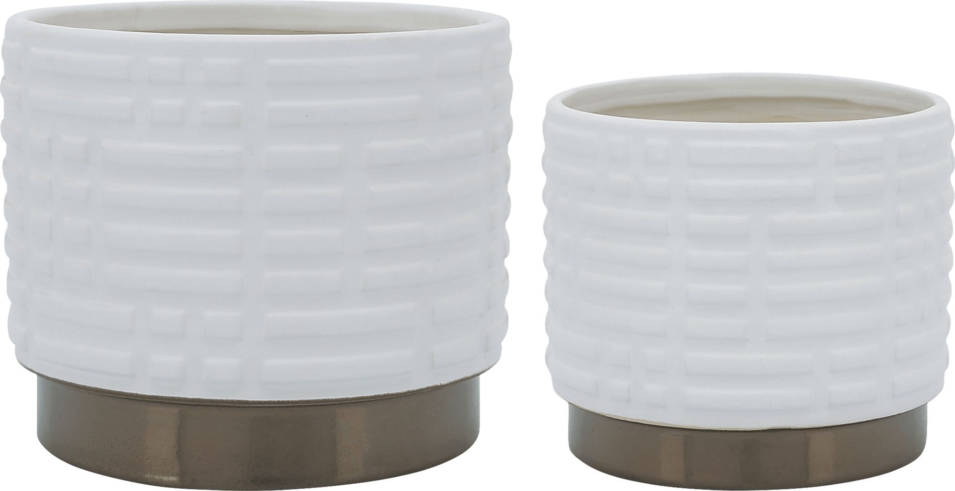 Winoca II White Planter, Set of 2 - Image 1