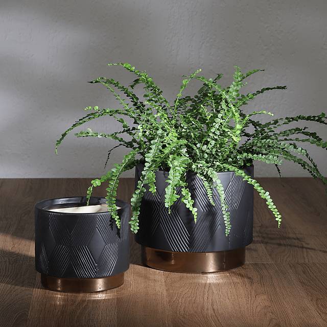 Winoca III Black Planter, Set of 2 - Thumbnail - Image 2