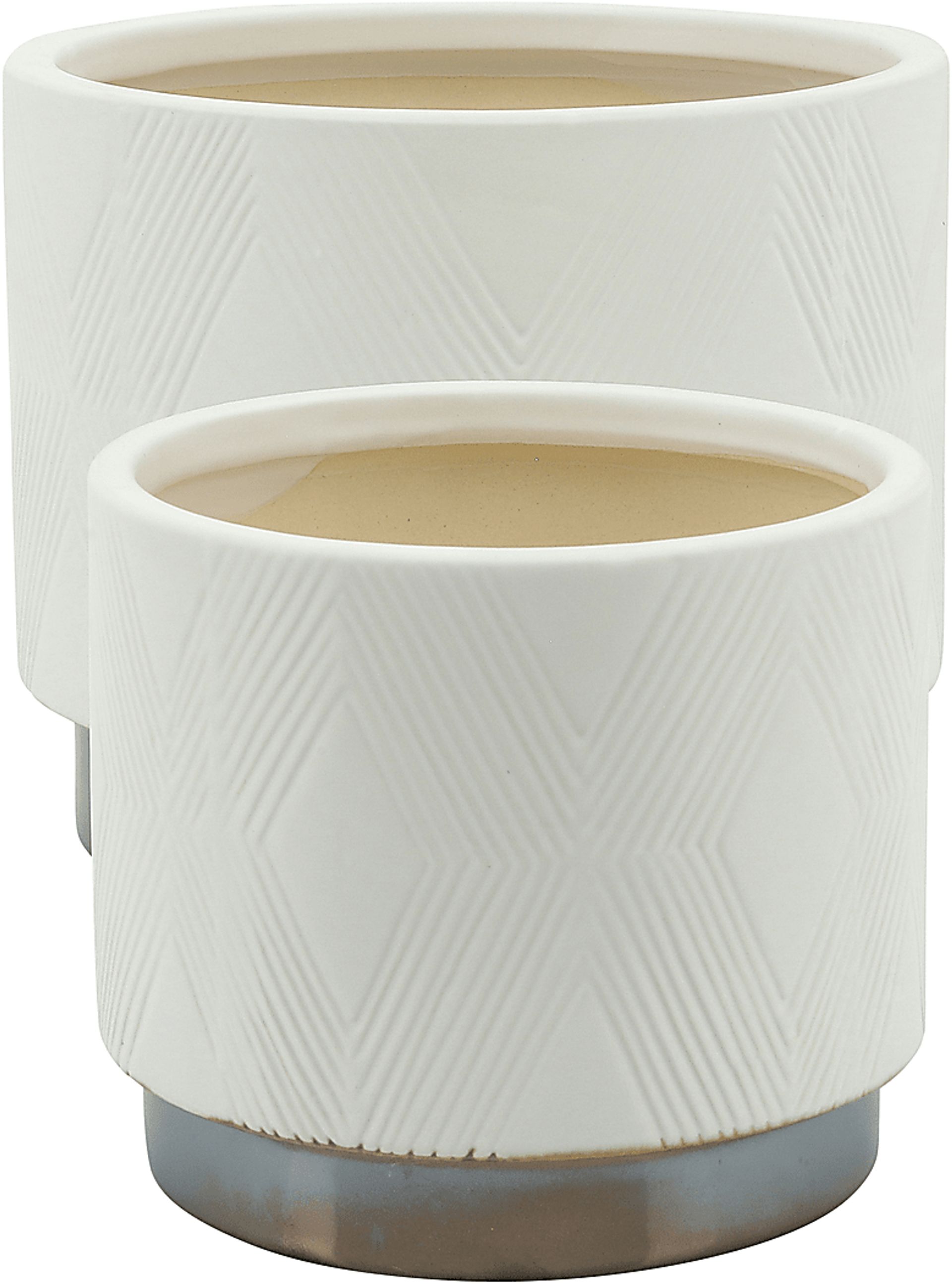Winoca III White Planter, Set of 2 - Image 2