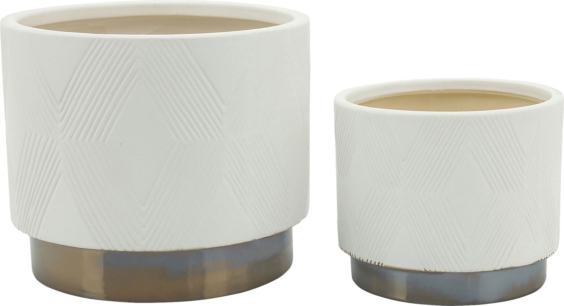 Winoca III White Planter, Set of 2 - Image 1