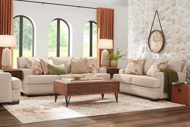 Winsborough Beige 7 Pc Living Room with Sleeper Sofa - Thumbnail - Image 1
