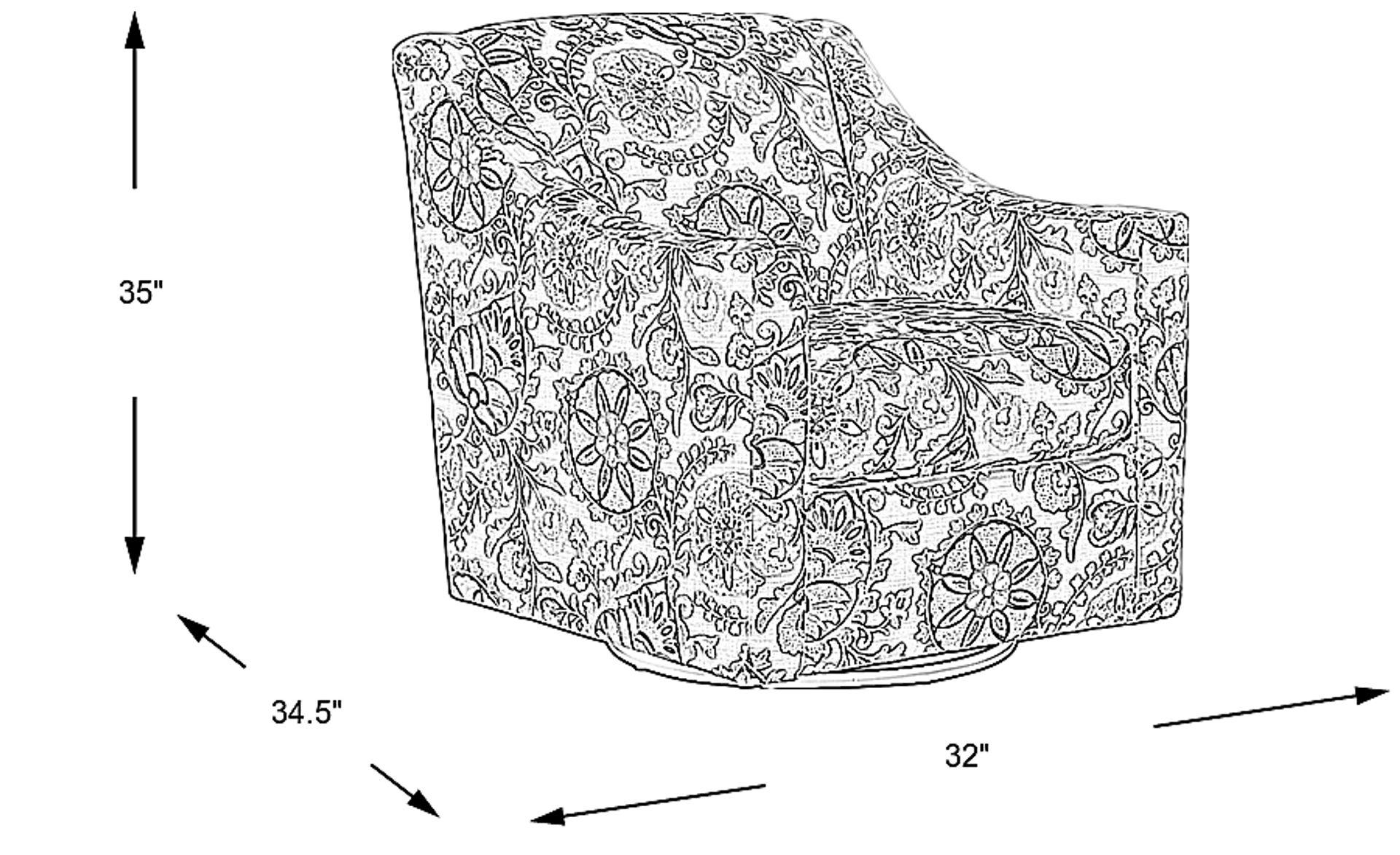 Dimension Image. Please refer to the Dimension Tab on this page for dimension details.