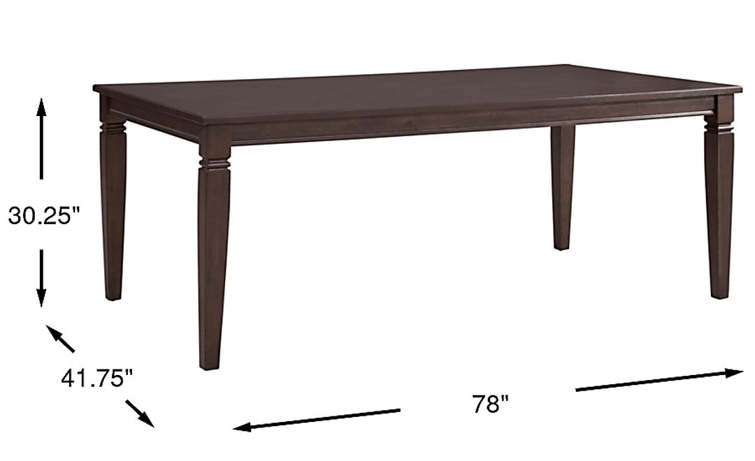 Winslow Brown Cherry Finish Rectangle Dining Table