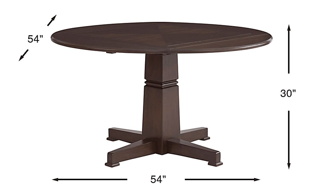 Winslow Brown Cherry Finish Round Dining Table