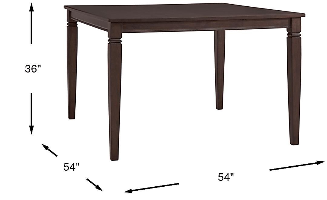 Winslow Brown Cherry Finish Square Counter Height Dining Table