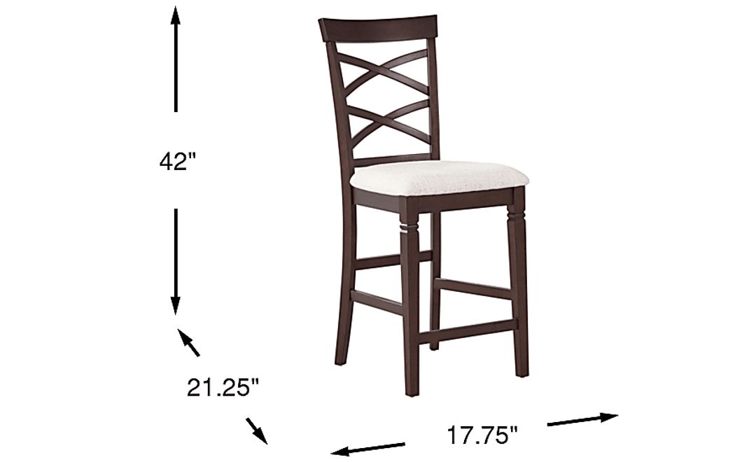 Winslow Brown Cherry Finish X-Back Counter Height Stool