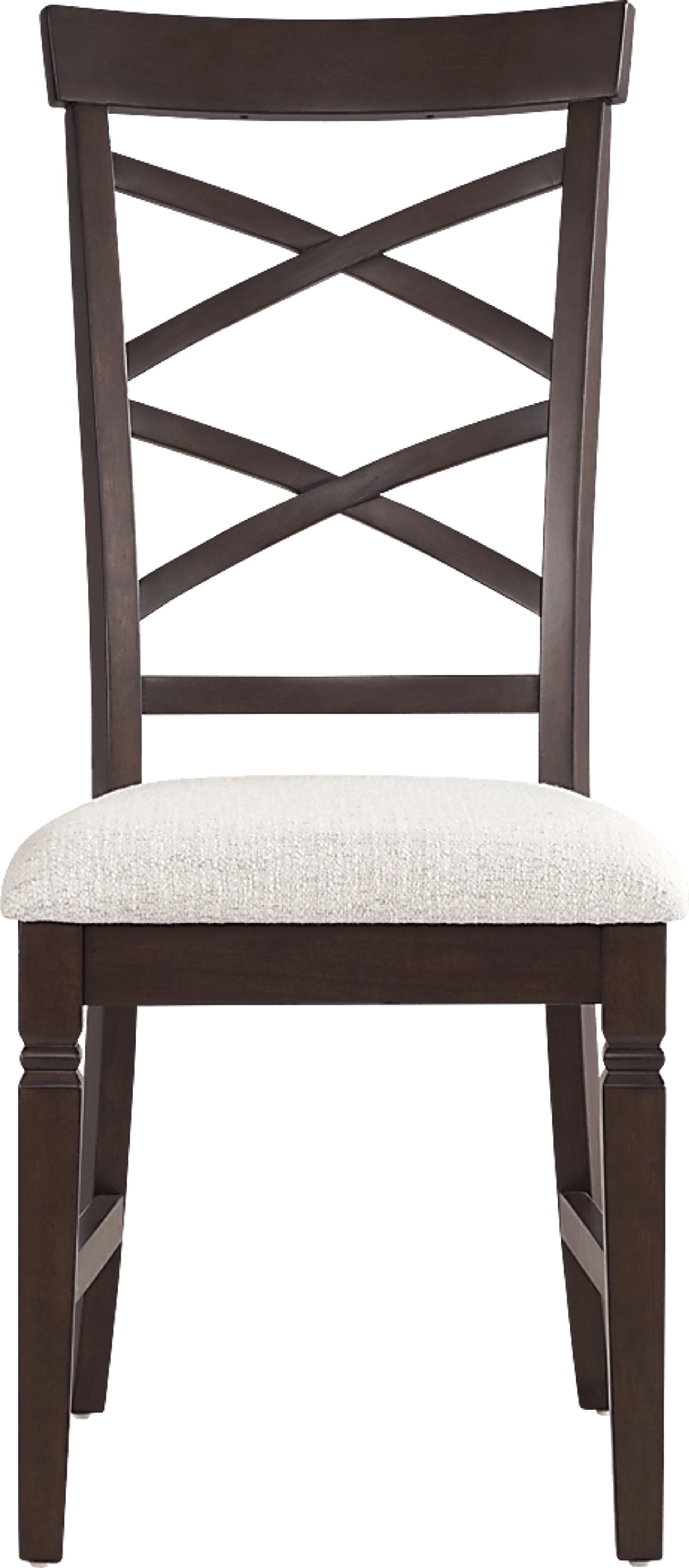 Winslow Brown Cherry Finish 5 Pc Round Dining Room with X-Back Chairs - Image 5