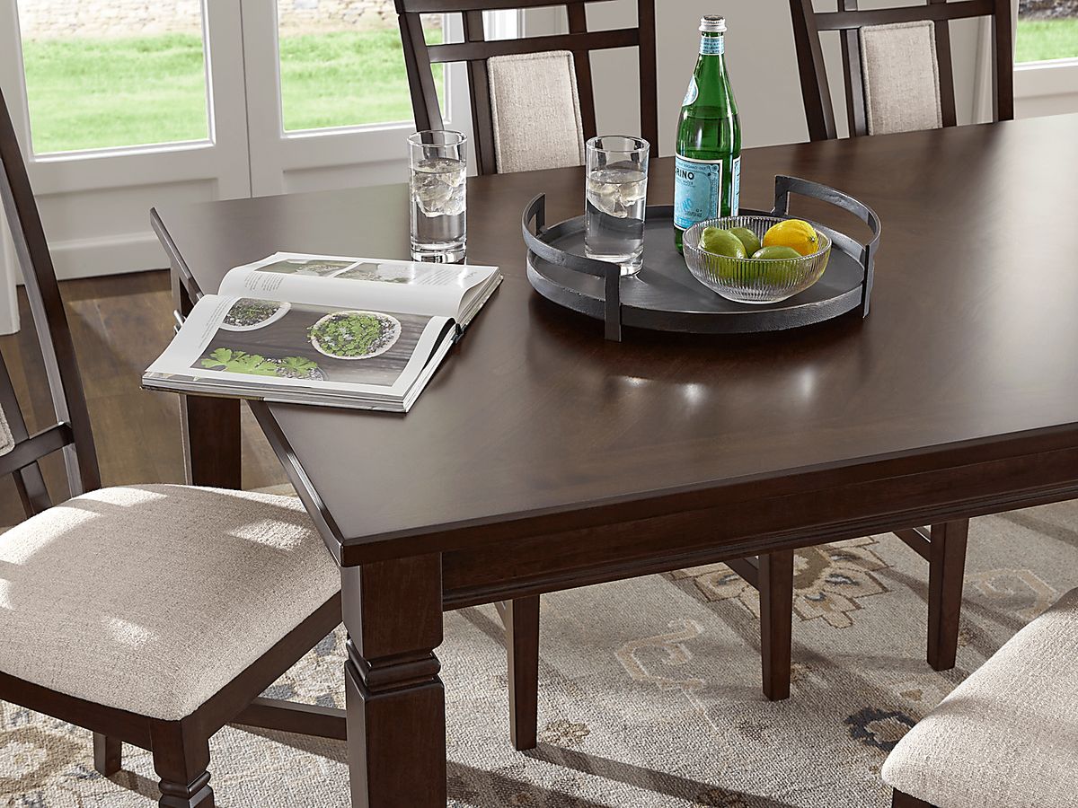 Winslow 5 Pc Brown Cherry Dark Wood Dining Room Set With Dining Table