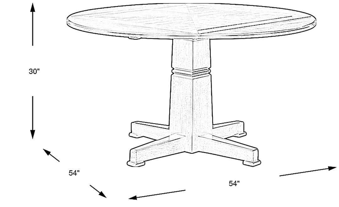 Winslow Brown Cherry Finish Round Dining Table