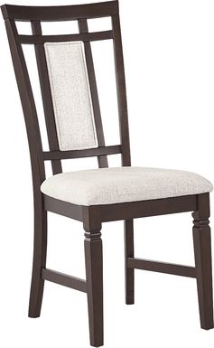 Winslow Brown Cherry Finish Upholstered Side Chair