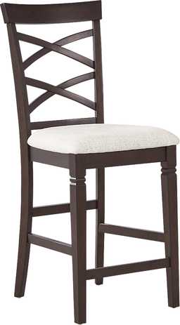 Winslow Brown Cherry Dark Wood X-Back Counter Height Stool | Rooms to Go