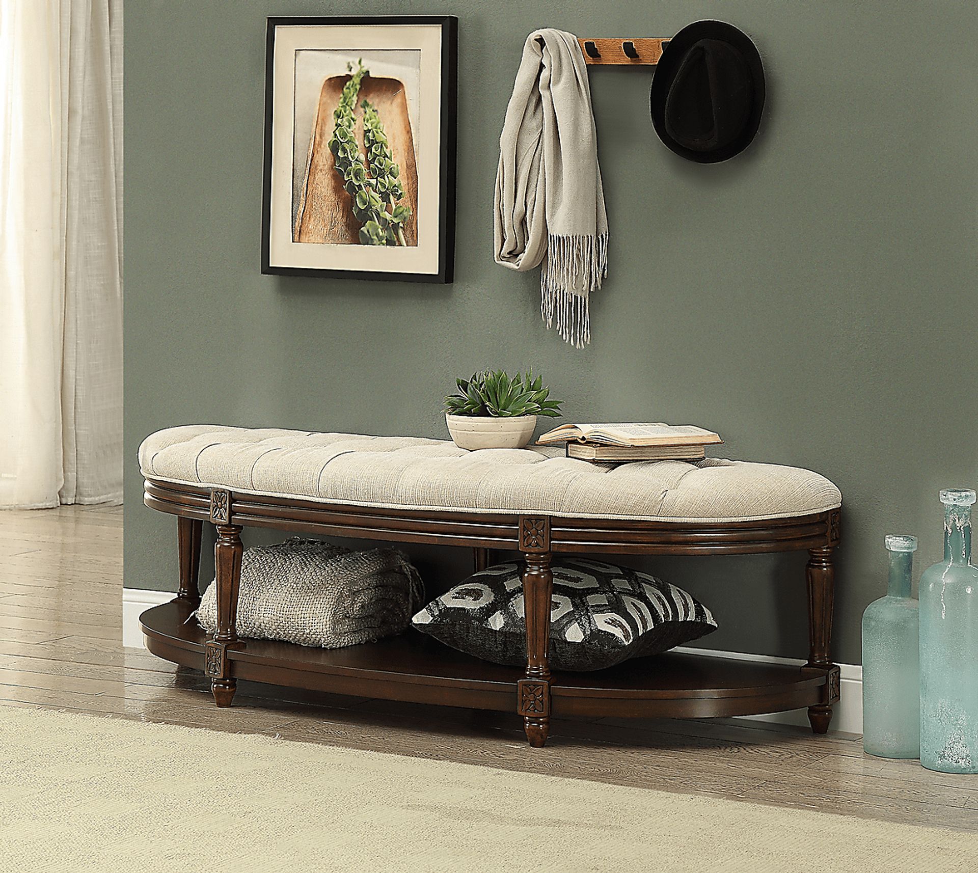 Winslow Place Linen Accent Bench - Image 4