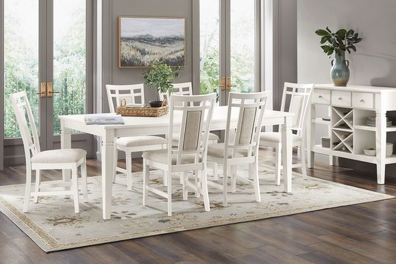 Winslow White 5 Pc Rectangle Dining Room with Upholstered Chairs