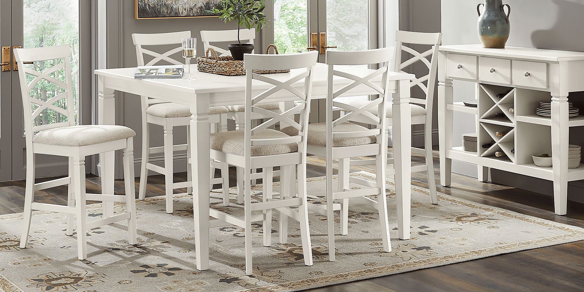 Winslow White Square Counter Height Dining Table - Image 2