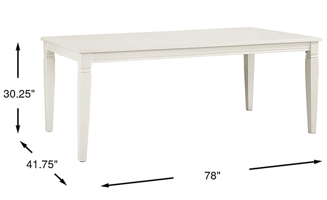 Winslow White Rectangle Dining Table