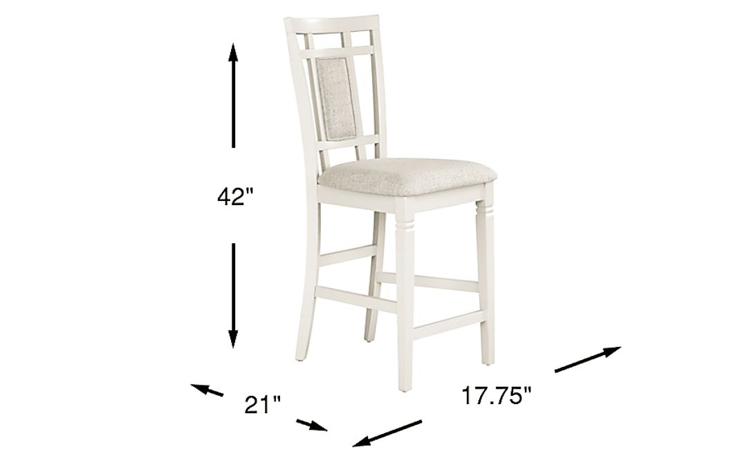 Winslow White Upholstered Counter Height Stool