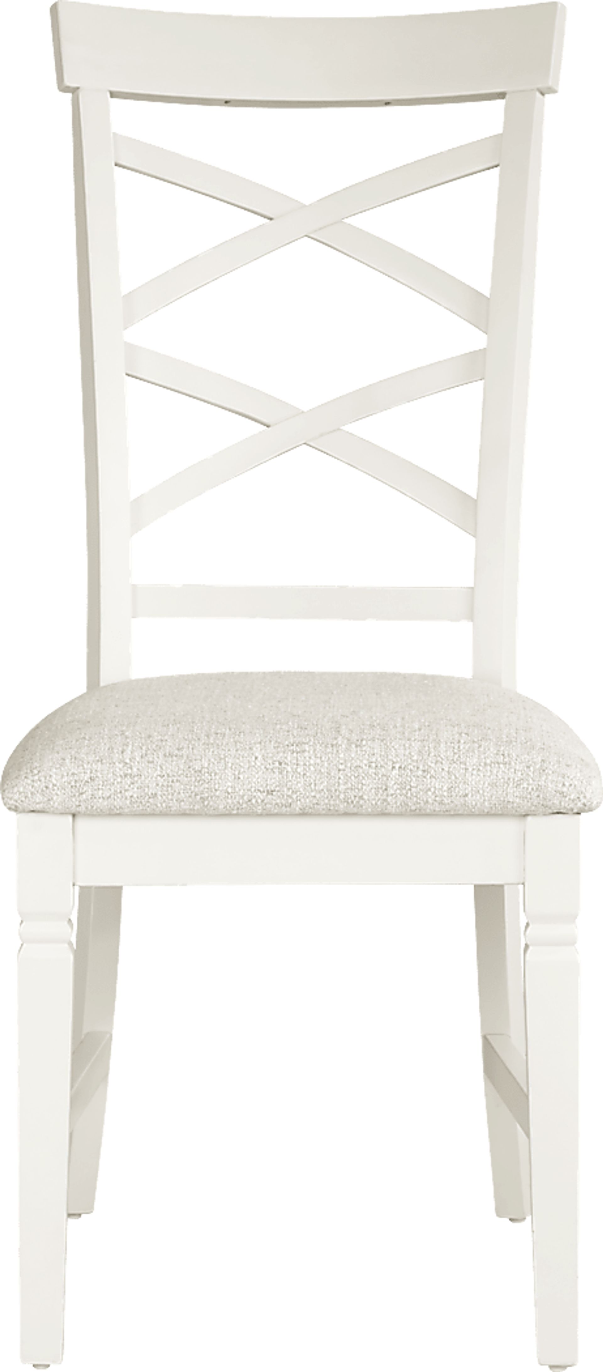 Winslow White 5 Pc Round Dining Room with X-Back Chairs - Image 7