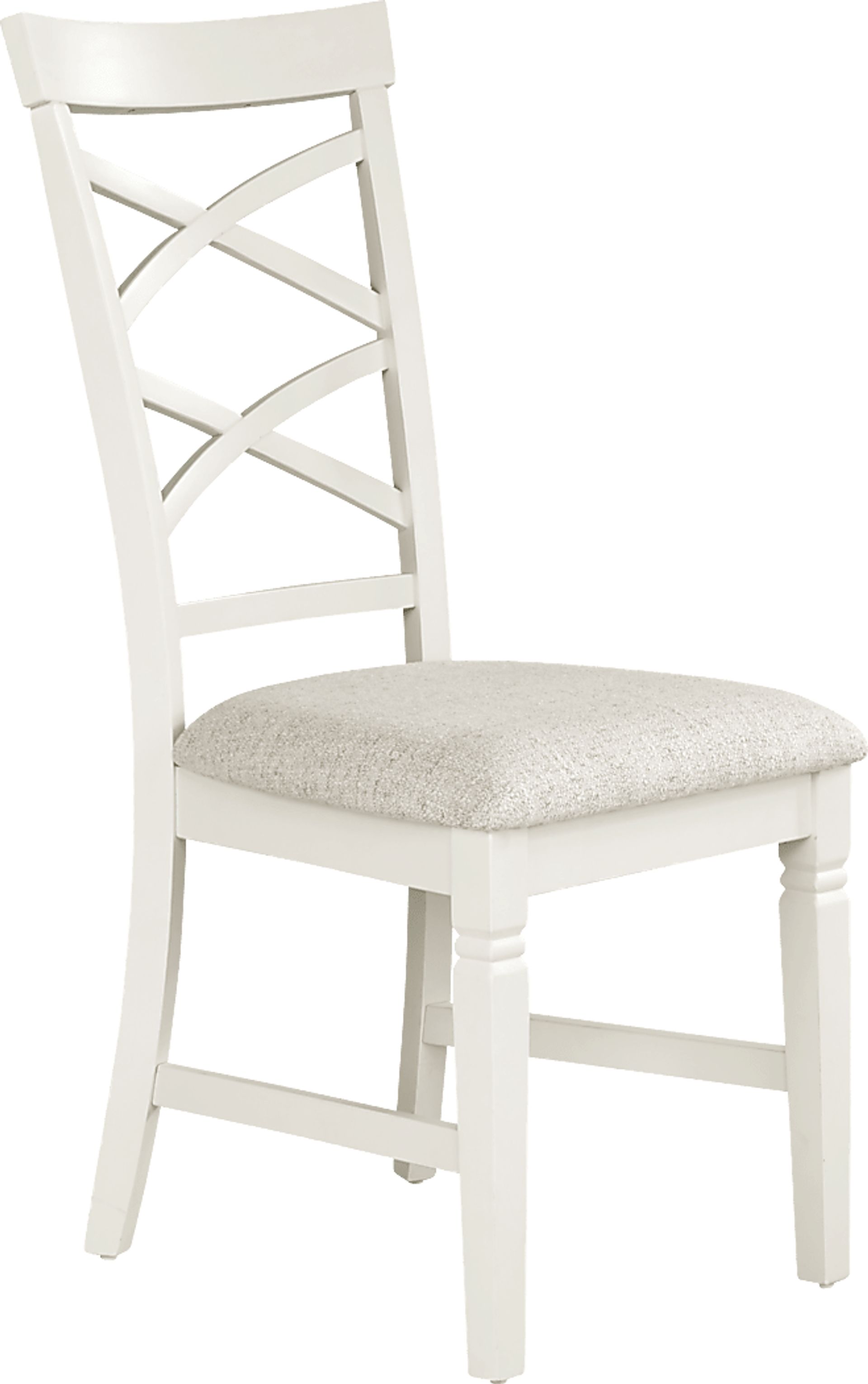 Winslow White 5 Pc Round Dining Room with X-Back Chairs - Image 6
