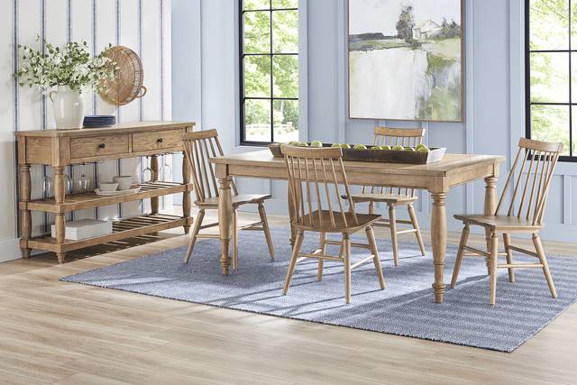 Winsor Natural 5 Pc Rectangle Dining Room with Natural Chairs - Thumbnail - Image 1