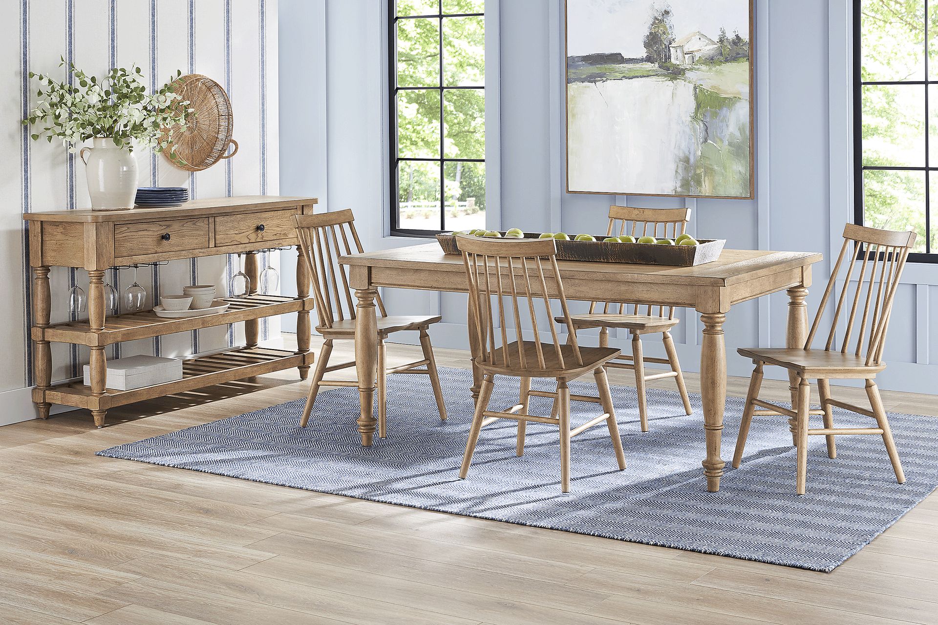 Winsor Natural 5 Pc Rectangle Dining Room with Natural Chairs - Image 1