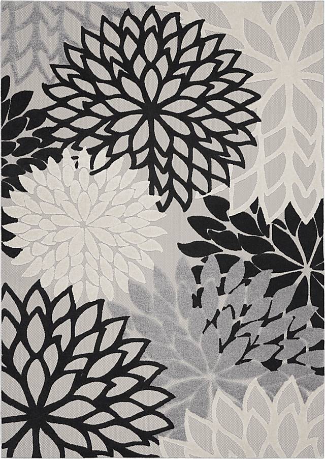 Winthrone Black/White 7'10 x 10'6 Indoor/Outdoor Rug - Thumbnail - Image 1