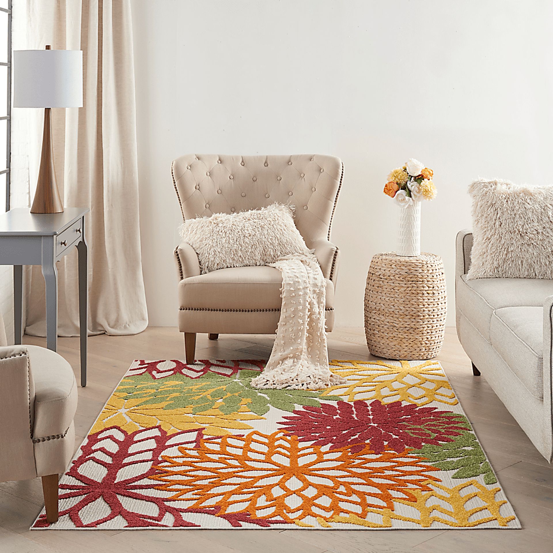 Winthrone Red/Multi 5'3 x 7'5 Indoor/Outdoor Rug - Image 3