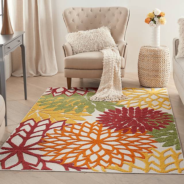 Winthrone Red/Multi 5'3 x 7'5 Indoor/Outdoor Rug - Thumbnail - Image 4