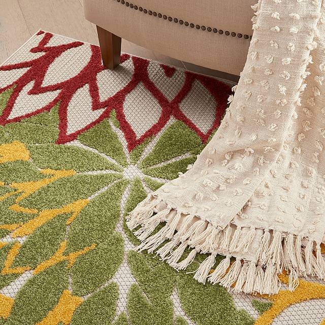 Winthrone Red/Multi 5'3 x 7'5 Indoor/Outdoor Rug - Thumbnail - Image 5