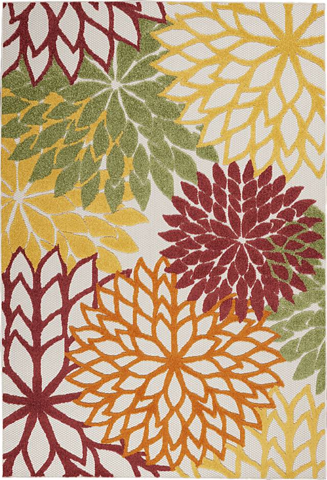 Winthrone Red/Multi 5'3 x 7'5 Indoor/Outdoor Rug - Thumbnail - Image 1