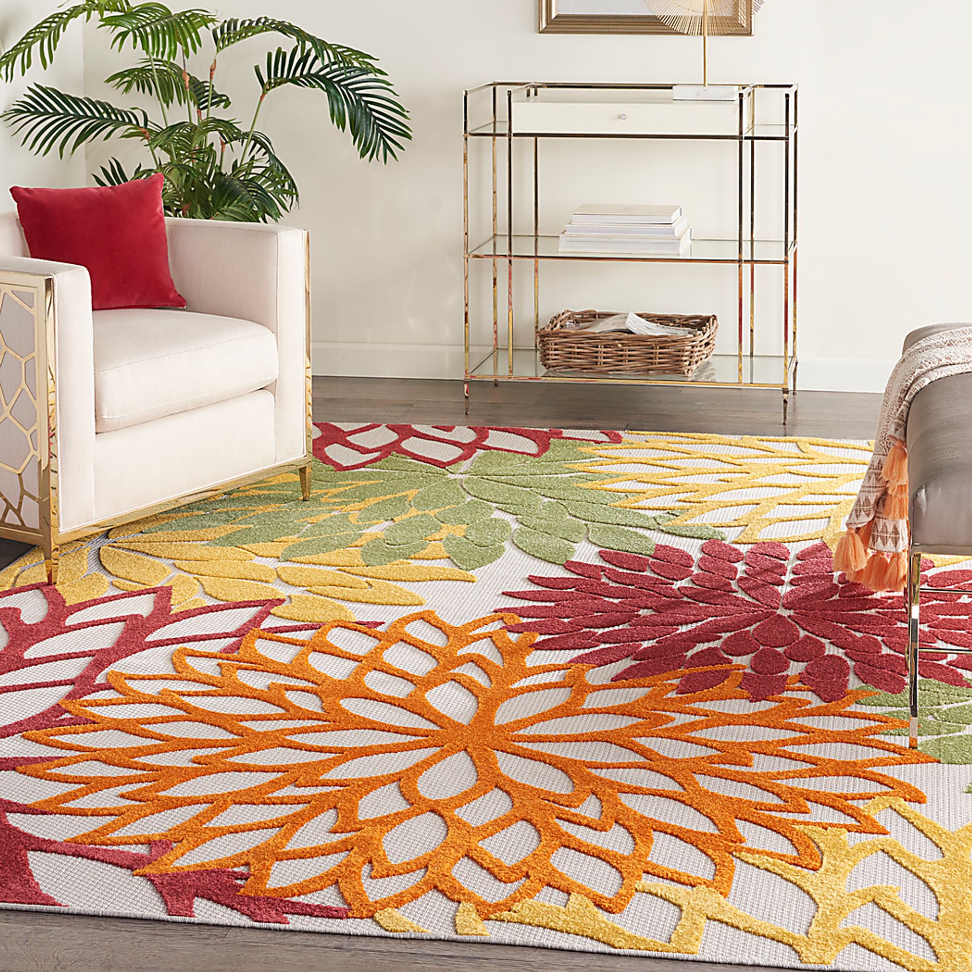 Winthrone Red/Multi 7'10 x 10'6 Indoor/Outdoor Rug - Image 3