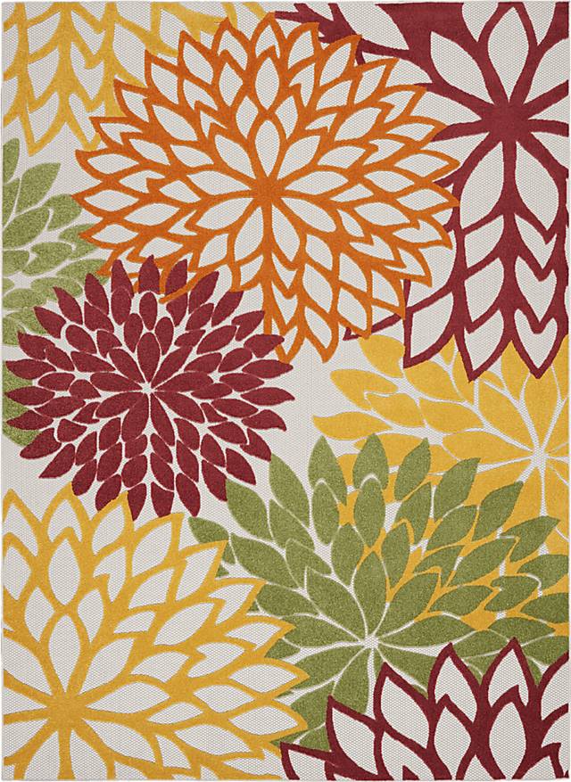 Winthrone Red/Multi 7'10 x 10'6 Indoor/Outdoor Rug - Thumbnail - Image 1