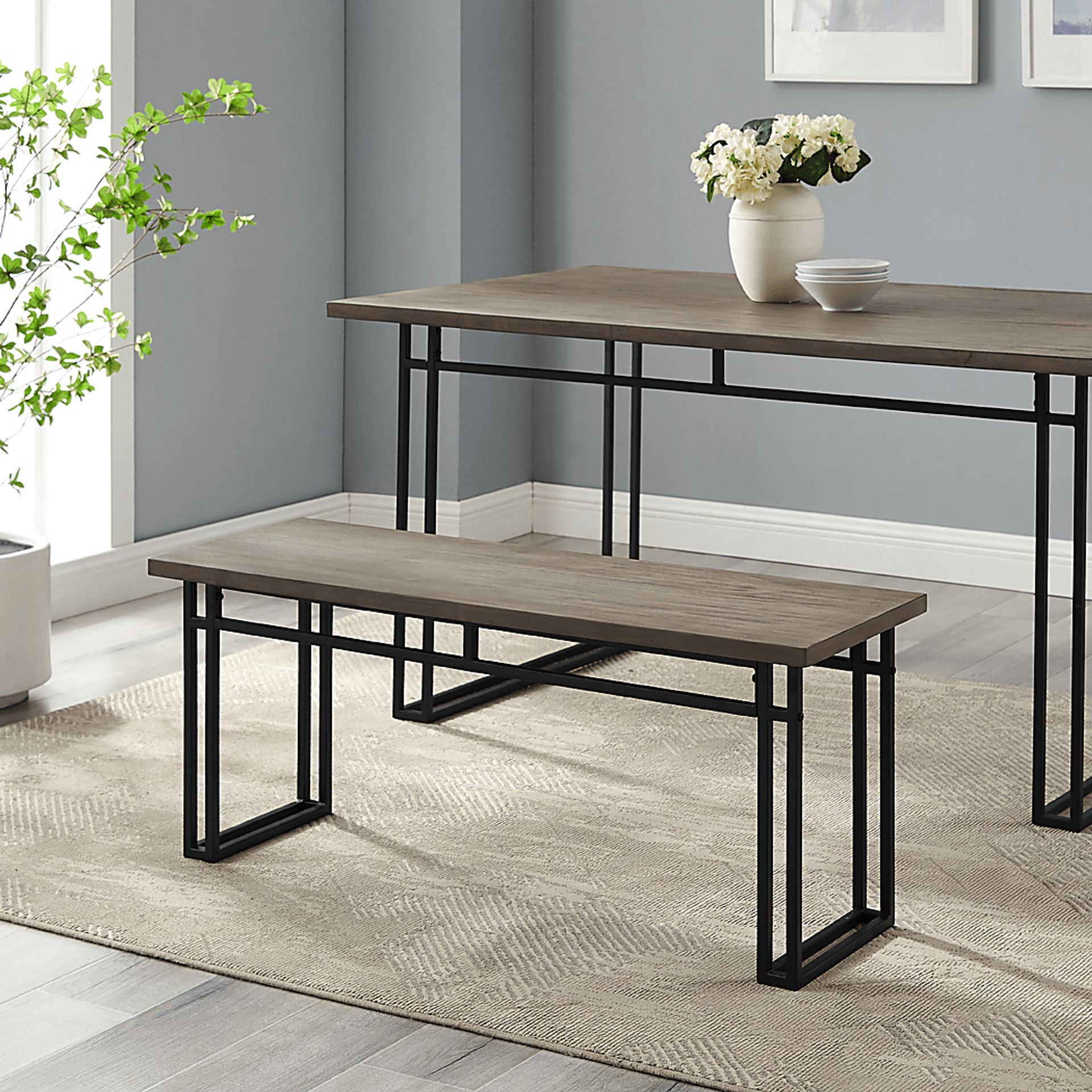 Winthrope Gray Dining Bench - Image 2