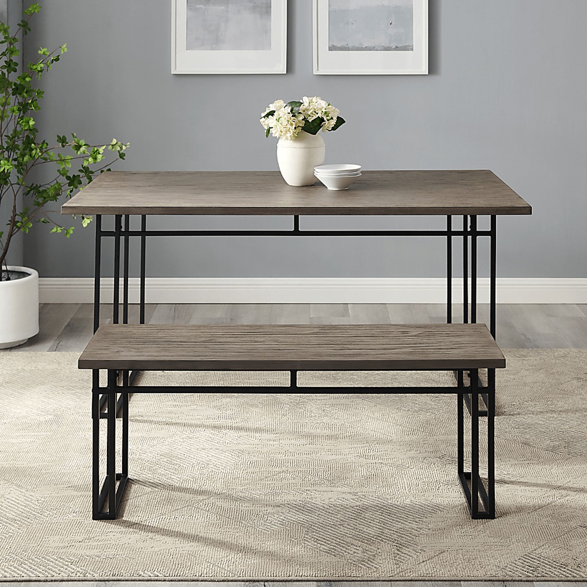 Winthrope Gray Dining Bench - Image 3
